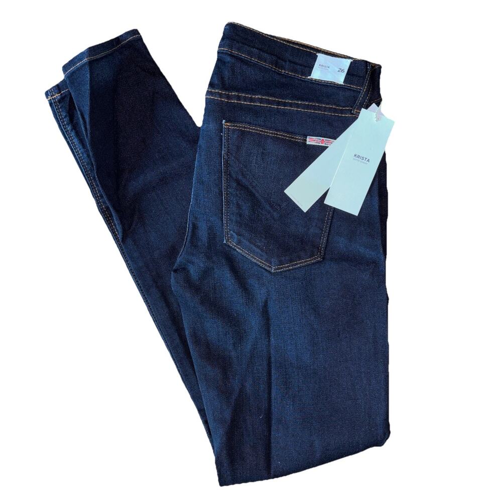 Hudson Krista Super Skinny Dark Blue Denim Jeans Ankle 26 New